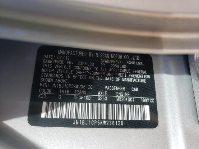 2019 NISSAN ROGUE SPOR JN1BJ1CP5KW236120