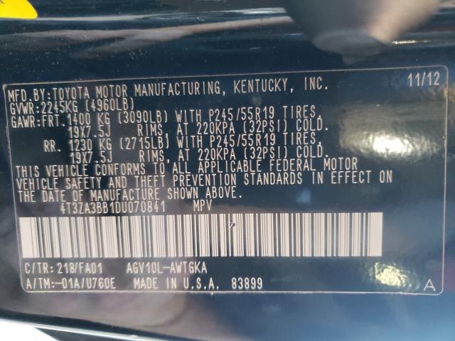 2013 TOYOTA VENZA LE 4T3ZA3BB1DU070841