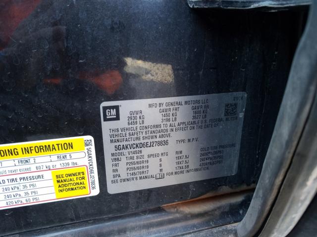 2014 BUICK ENCLAVE 5GAKVCKD6EJ278836