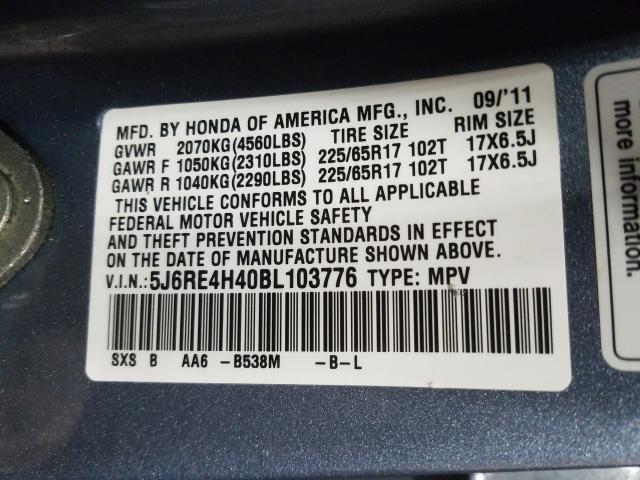 2011 HONDA CR-V SE 5J6RE4H40BL103776