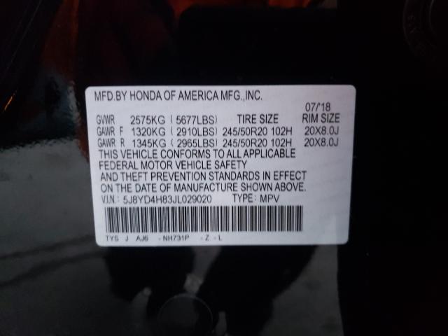 2018 ACURA MDX ADVANC 5J8YD4H83JL029020