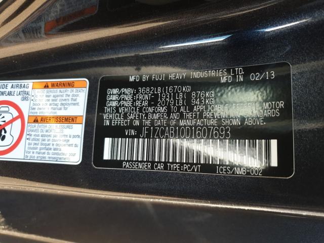 2013 SUBARU BRZ 2.0 PR JF1ZCAB10D1607693