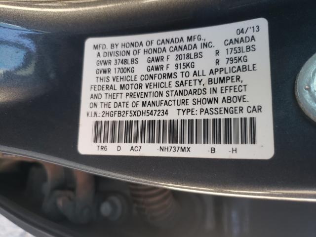 2013 HONDA CIVIC 2HGFB2F5XDH547234