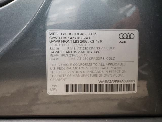 VIN WA1M2AFP6HA088803 2017 Audi Q5, Premium Plus no.10