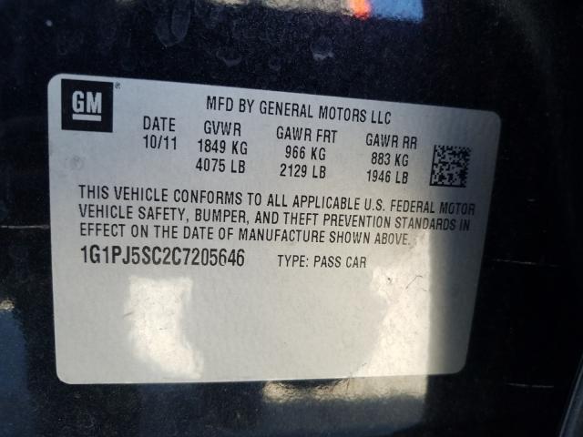 2012 CHEVROLET CRUZE ECO 1G1PJ5SC2C7205646