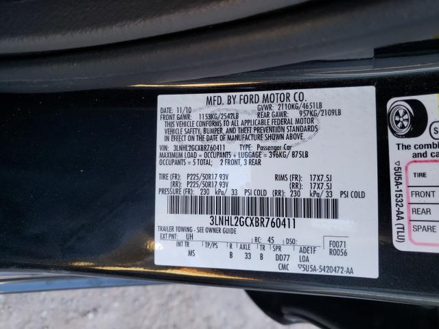 2011 LINCOLN MKZ 3LNHL2GCXBR760411
