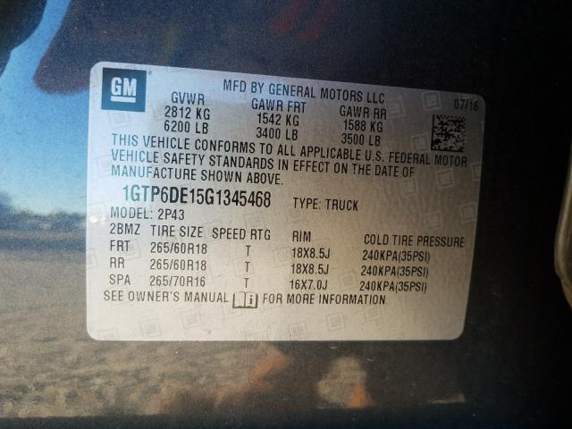 2016 GMC CANYON SLT 1GTP6DE15G1345468