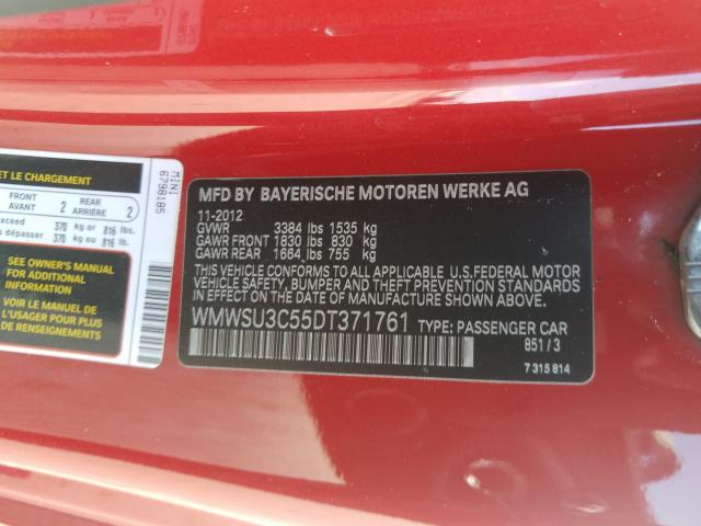 2013 MINI COOPER WMWSU3C55DT371761