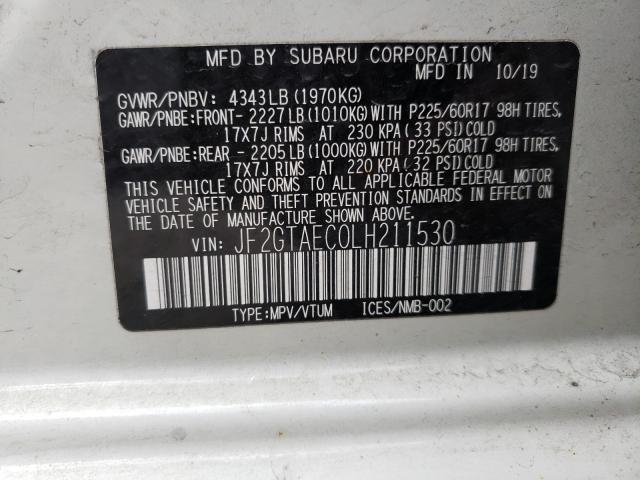2020 SUBARU CROSSTREK JF2GTAEC0LH211530