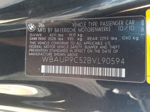 2011 BMW 128 I WBAUP9C52BVL90594
