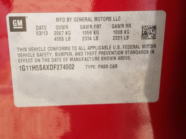 2013 CHEVROLET MALIBU LTZ 1G11H5SAXDF274902