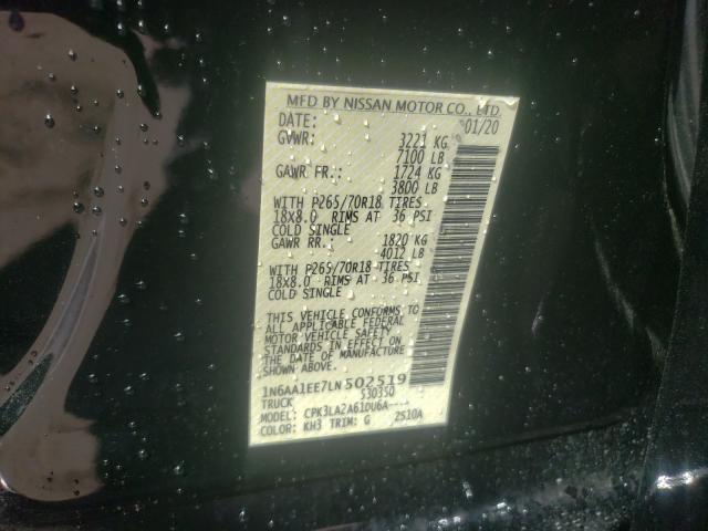 2020 NISSAN TITAN S 1N6AA1EE7LN502519