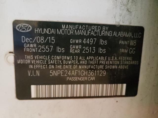 2016 HYUNDAI SONATA SE 5NPE24AF1GH361129