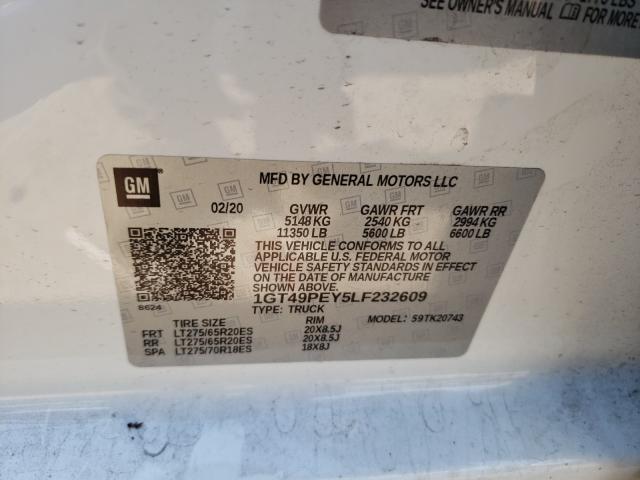 2020 GMC SIERRA K25 1GT49PEY5LF232609