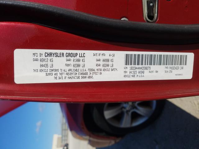 2010 DODGE CALIBER SX 1B3CB4HAXAD598279