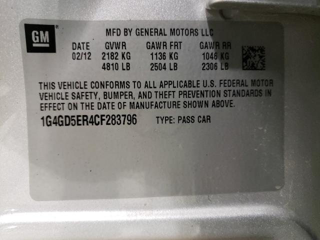 2012 BUICK LACROSSE 1G4GD5ER4CF283796