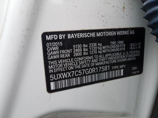 2016 BMW X3 XDRIVE3 5UXWX7C57G0R17581