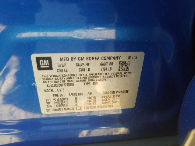 2015 BUICK ENCORE KL4CJCSB8FB270787
