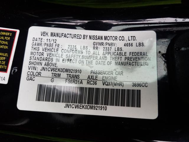 2013 INFINITI G37 JOURNE JN1CV6EK0DM921910