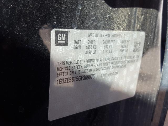 2016 CHEVROLET MALIBU LT 1G1ZE5ST5GF309976