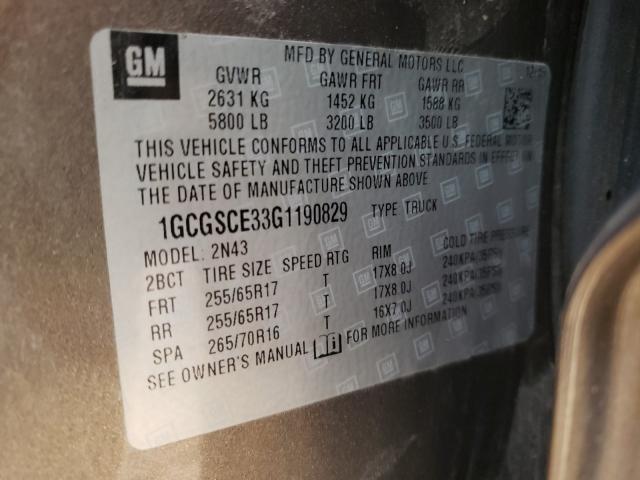 2016 CHEVROLET COLORADO L - 1GCGSCE33G1190829