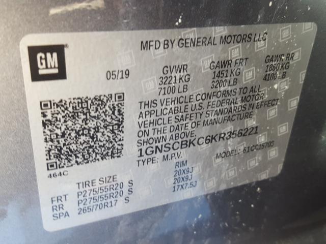 2019 CHEVROLET TAHOE C150 1GNSCBKC6KR356221