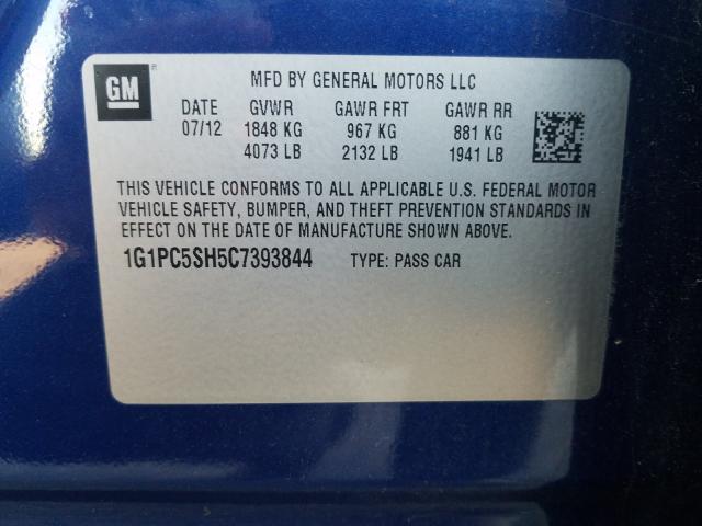 2012 CHEVROLET CRUZE LS 1G1PC5SH5C7393844