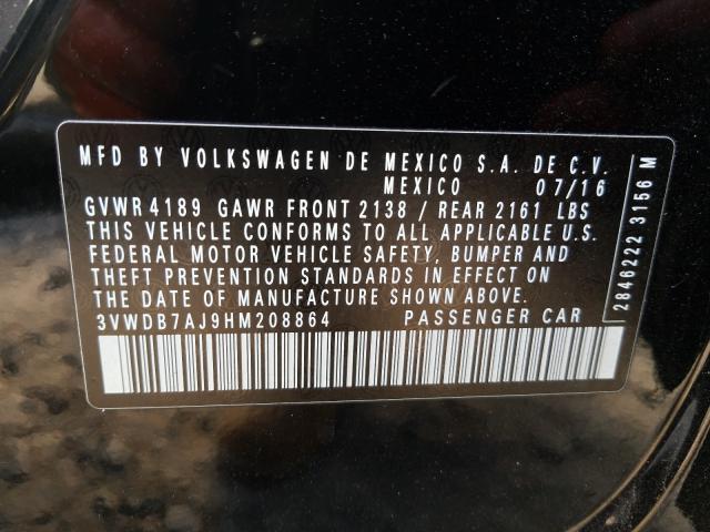 2017 VOLKSWAGEN JETTA 3VWDB7AJ9HM208864