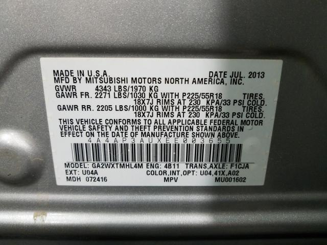 2014 MITSUBISHI OUTLANDER 4A4AP3AUXEE003655