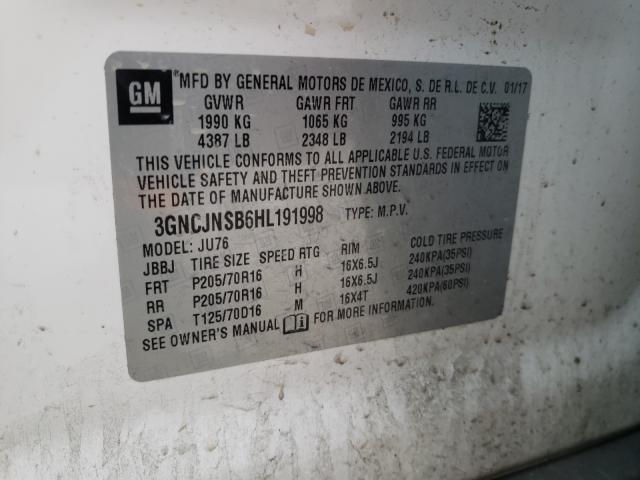 2017 CHEVROLET TRAX LS 3GNCJNSB6HL191998