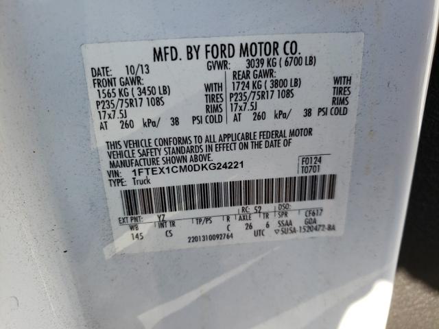 1FTEX1CM0DKG24221 Ford F150 Super 2013. Фото: 9