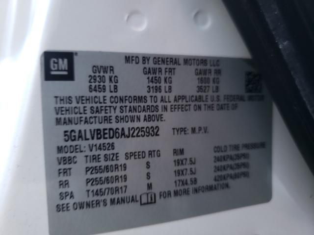2010 BUICK ENCLAVE CX 5GALVBED6AJ225932