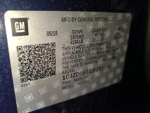 2018 CHEVROLET MALIBU LT 1G1ZD5ST3JF237119