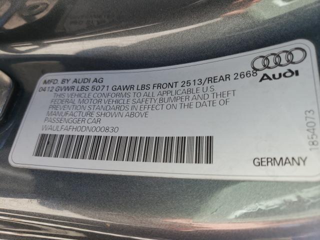 2013 AUDI A5 PREMIUM WAULFAFH0DN000830