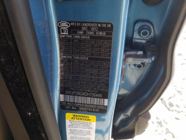 2013 LAND ROVER LANDROVER SALVP2BG4DH726449
