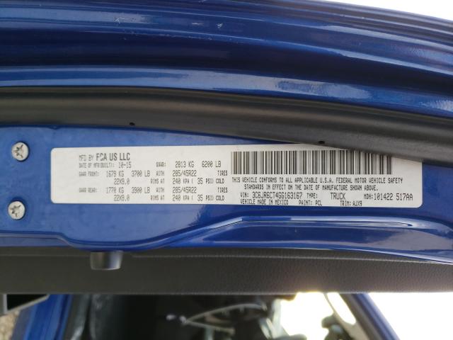 2016 RAM 1500 SPORT 3C6JR6CT4GG163167
