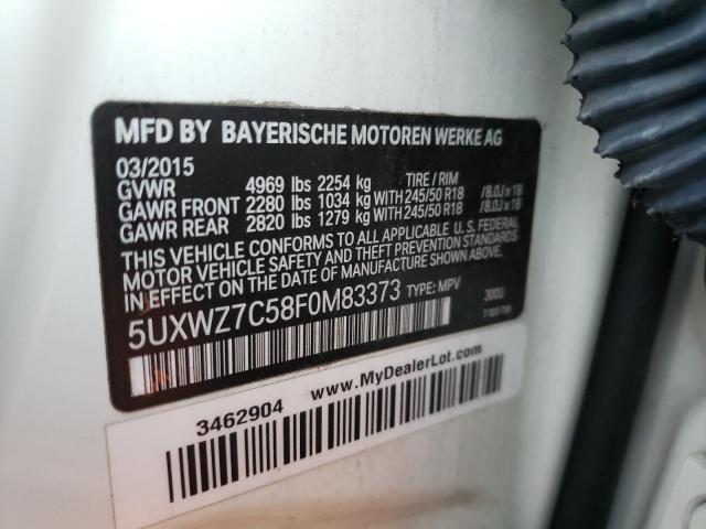 2015 BMW X3 SDRIVE2 5UXWZ7C58F0M83373
