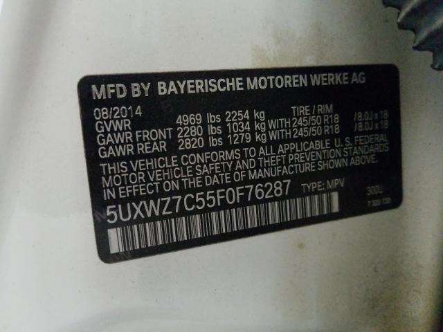 2015 BMW X3 SDRIVE2 5UXWZ7C55F0F76287