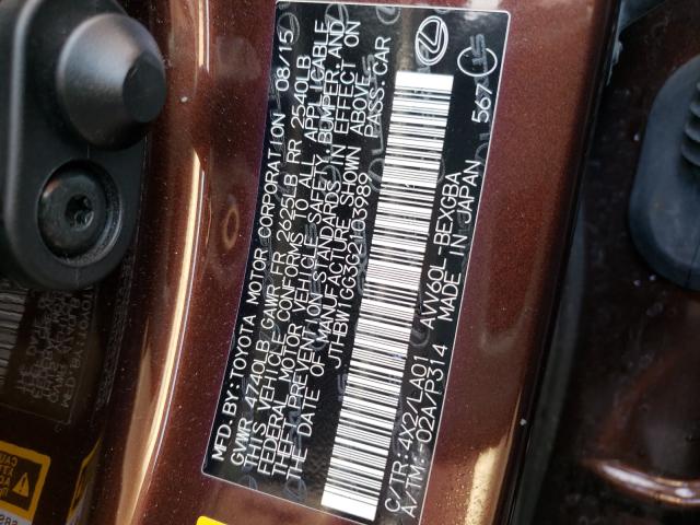 2016 LEXUS ES 300H JTHBW1GG3G2103989