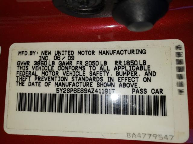 2010 PONTIAC VIBE 5Y2SP6E89AZ411917