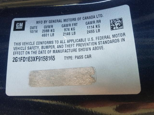 2015 CHEVROLET CAMARO LT 2G1FD1E3XF9158165