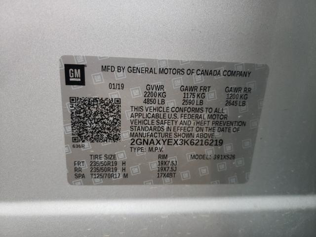 2019 CHEVROLET EQUINOX PR 2GNAXYEX3K6216219