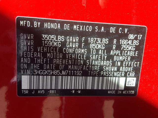 2018 HONDA FIT EX 3HGGK5H85JM711192