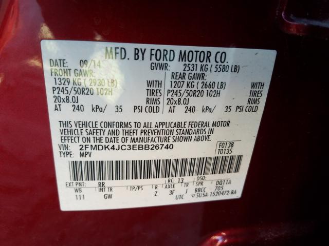 2014 FORD EDGE SEL 2FMDK4JC3EBB26740