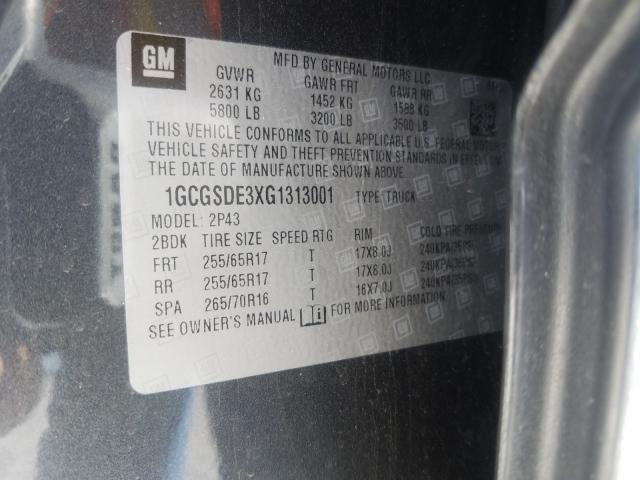 2016 CHEVROLET COLORADO Z 1GCGSDE3XG1313001