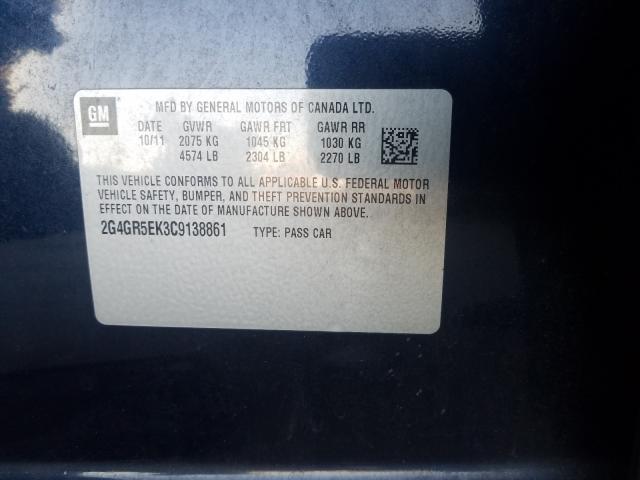 2012 BUICK REGAL 2G4GR5EK3C9138861