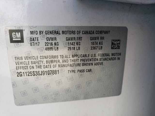 2018 CHEVROLET IMPALA PRE 2G1125S36J9107881
