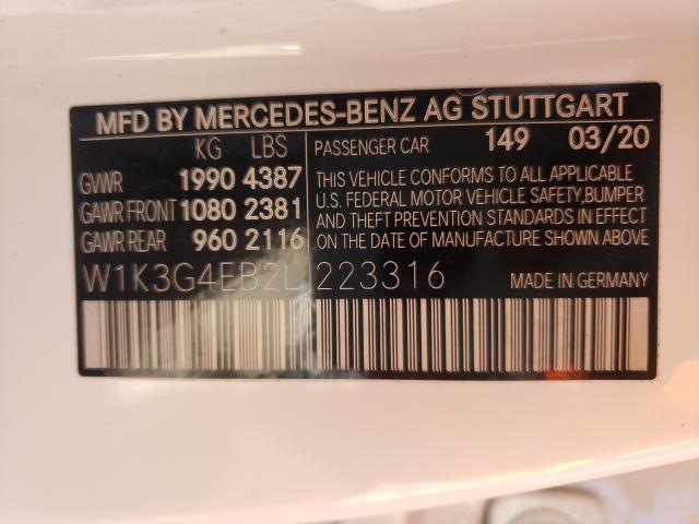 2020 MERCEDES-BENZ A 220 W1K3G4EB2LJ223316