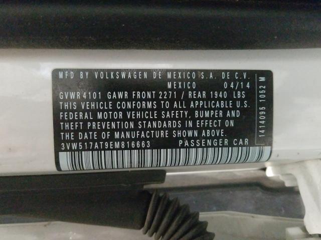 2014 VOLKSWAGEN BEETLE 3VW517AT9EM816663
