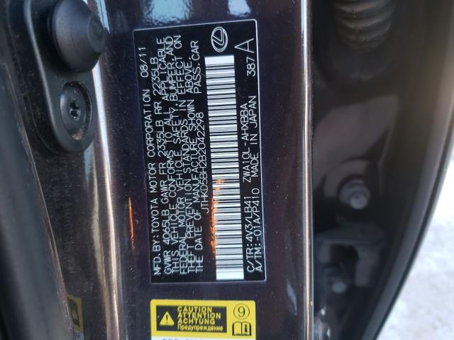 2011 LEXUS CT 200 JTHKD5BH2B2042298